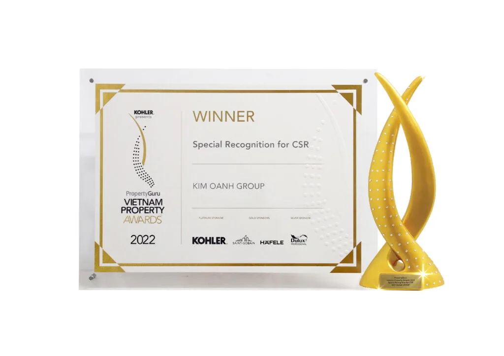 Certificate of Real Estate Developer Award for showing social responsibility and contributing to the community – Winner of Special Recognition for CSR at the PropertyGuru Vietnam Property Awards
