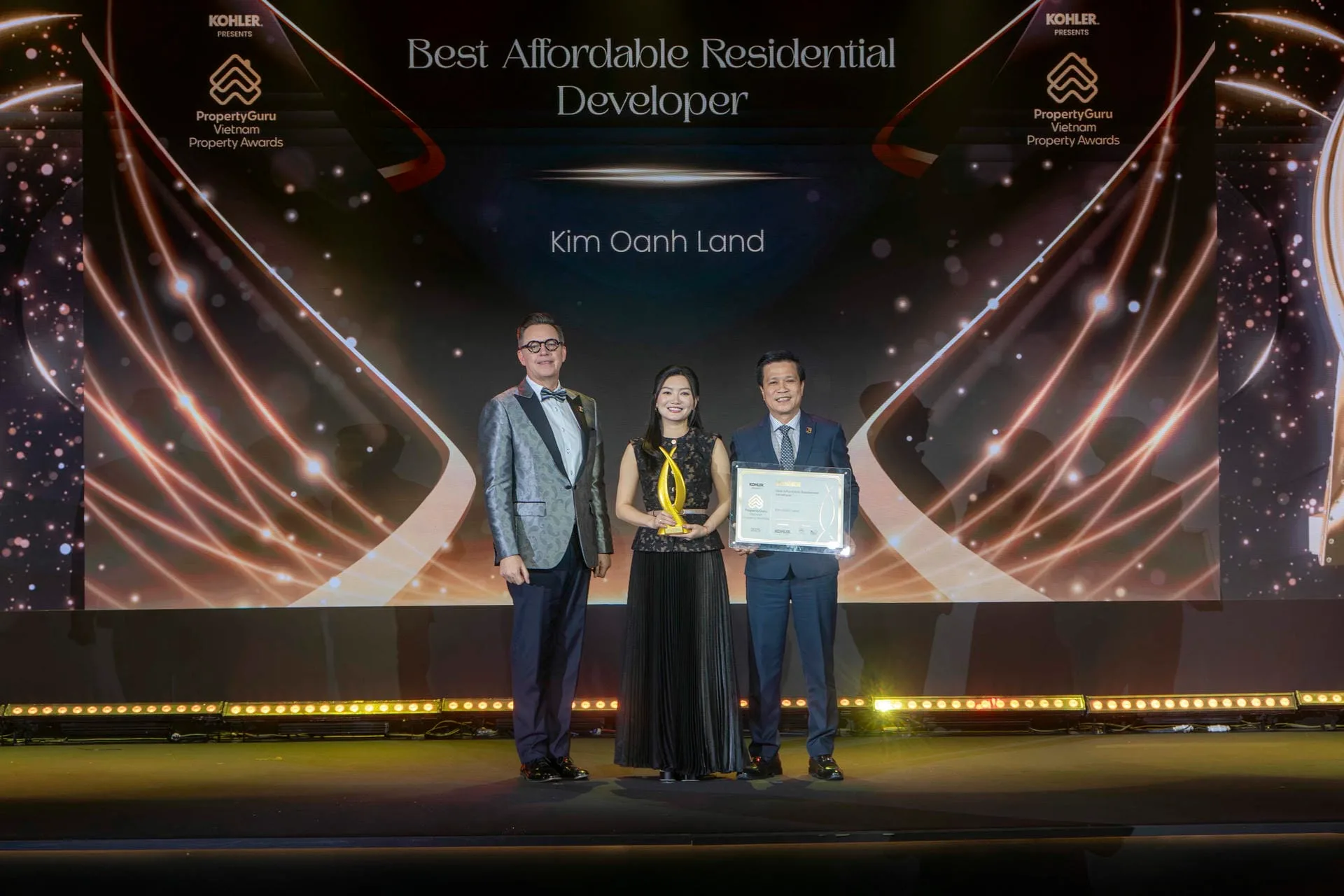 Kim Oanh Land nhận giải Best Affordable Residential Developer tại Lễ trao giải PropertyGuru Vietnam Property Awards 2025 hồi tháng 10/2025