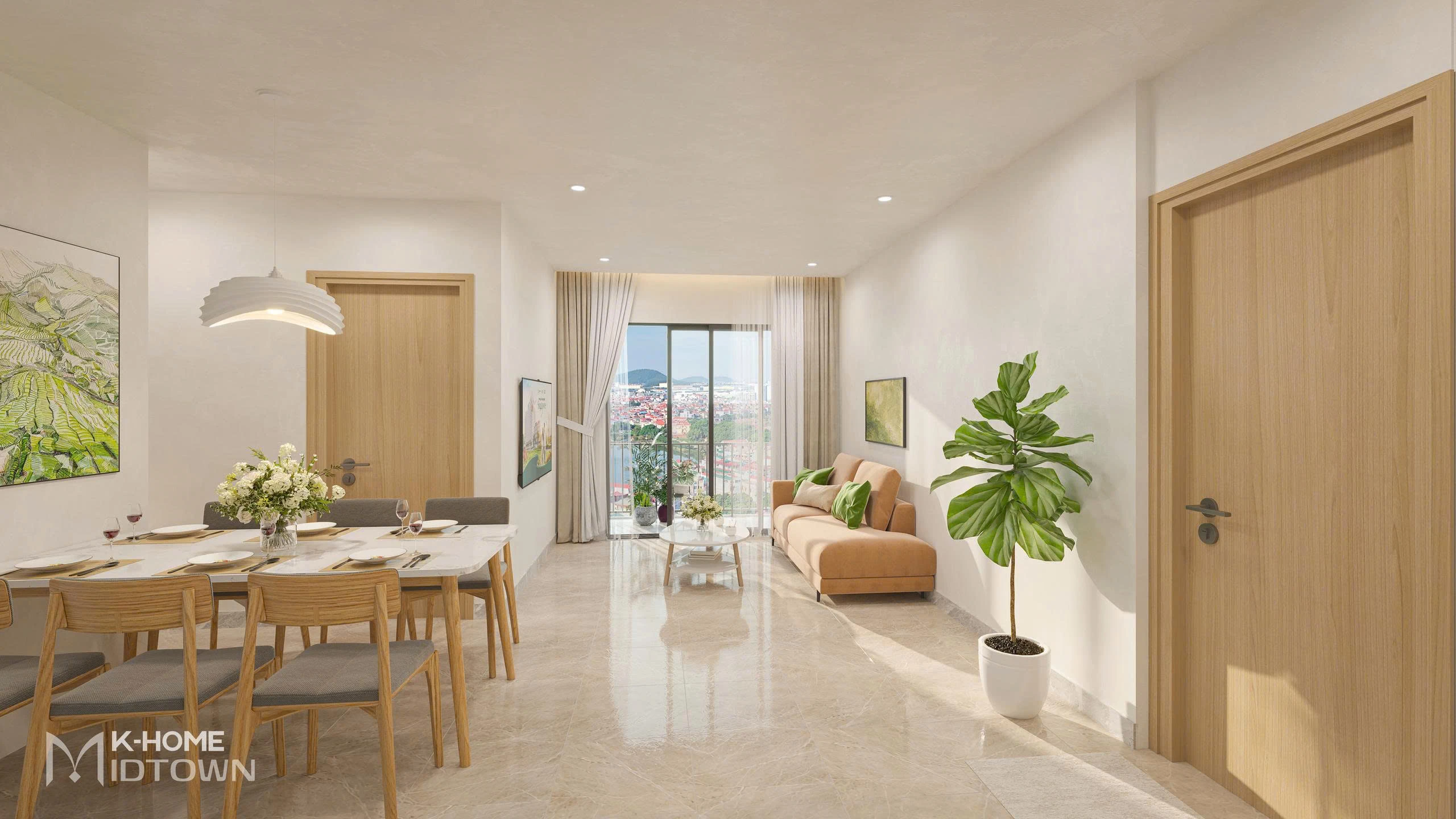 Thiết kế và nội thất của căn hộ K-Home Midtown hướng đến giải pháp tiết kiệm năng lượng, sử dụng vật tư nhập khẩu thân thiện với môi trường, giảm 20% lượng nước sử dụng, giảm 20% điện năng tiêu thụ và tối ưu hiệu quả vận hành.